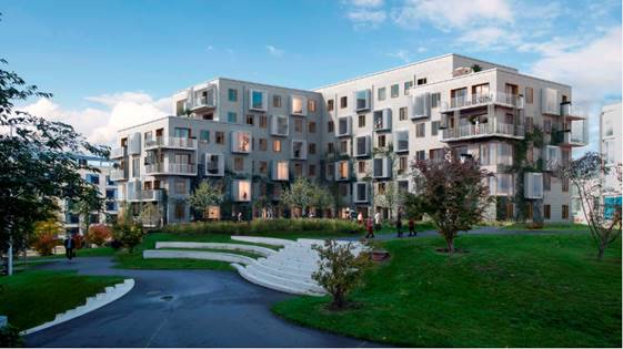 Nybygget boligbebyggelse på Frederiksberg